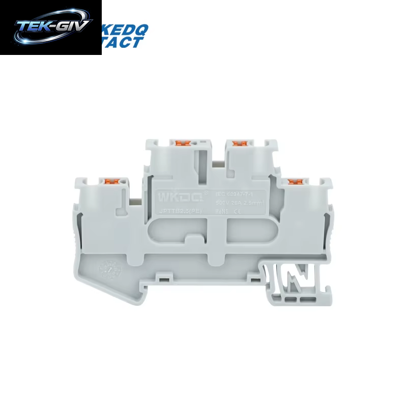 10 Stück PTTB 2,5 Push-In Doppelstufe Din-Schienenklemmenblock 2 Schicht 2,5 Mm2 Stecker Elektrokabelanschluss PTTB2.5