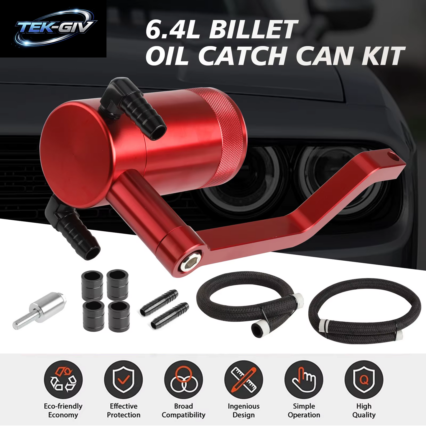 6,4 L Öldose Fangdose Z-Halterung Billet Fangdose Für Chrysler Dodge Charger Challenger Jeep Öl Abscheider Tank