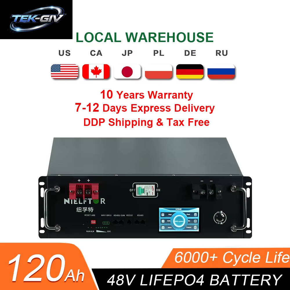 Neuer 48V 120Ah Lifepo4-Akku Bulit-In BMS 51,2V 5,12Kw Lithium-Ionen-Akku 48V 100Ah 200Ah 300Ah Lifepo4-Akku KEINE STEUER