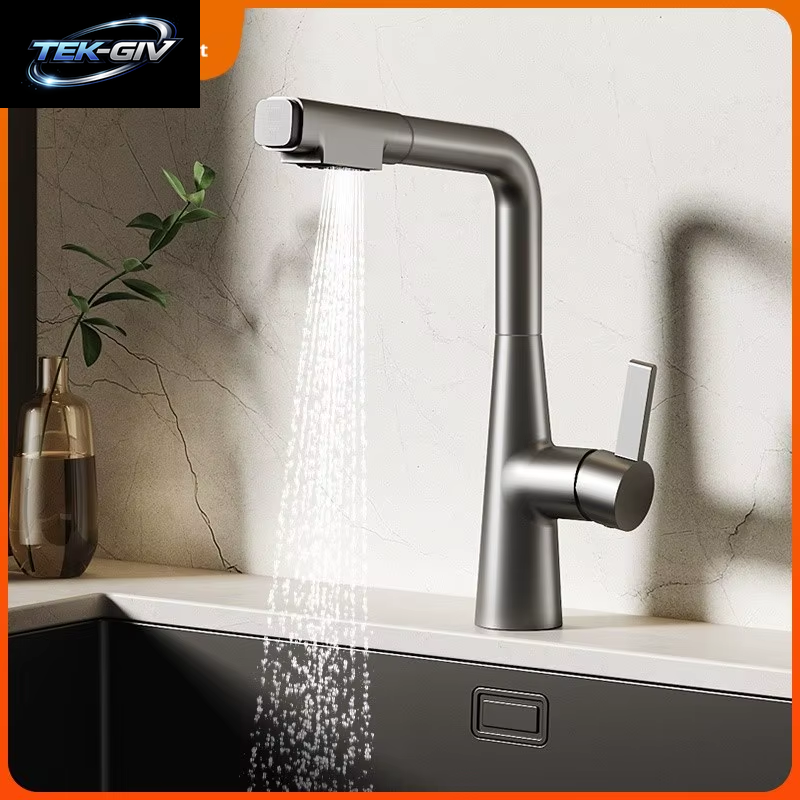 Küche Mischbatterie Ausziehbare Badezimmer Wasserhahn Deck Montiert Universal Rotation Waschbecken Wasserhahn Wäsche Schrank Wasserhahn Kalt Warmwasserhahn