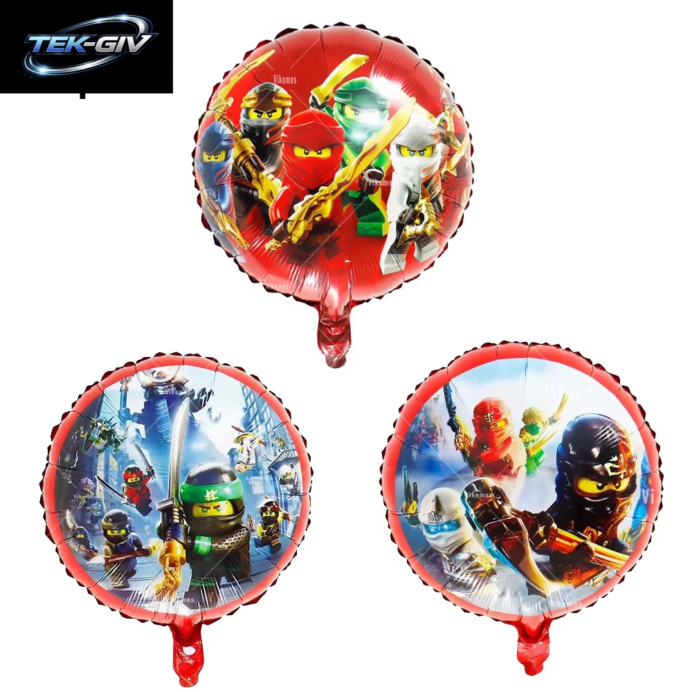 Ninjaed Go Thema Luftballons Geburtstag Party Dekoration Lieferungen Baby Dusche Legoed Latex Ballon Hintergrund Banner Kuchen Topper Jungen