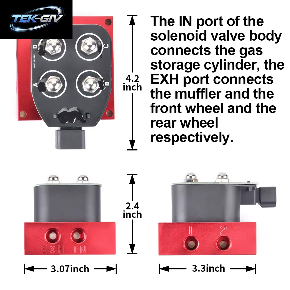 Rotes Universal-Verteilerventil Für Luftfederung, 1/4 1/8 Zoll NPT, Schnelle Airbag-Steuerung, Fbss (0–300 Psi)