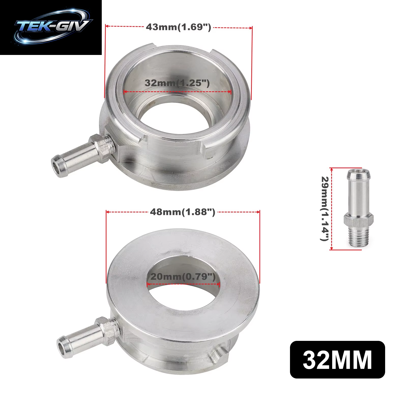 Neuer 41Mm Oder 32Mm Auto Silber Kühler Einfüll Stutzen ID Billet Aluminium Angeschweißter Kühlers Ch Lauch Anschluss Einst Eck Hals Flansch Adapter