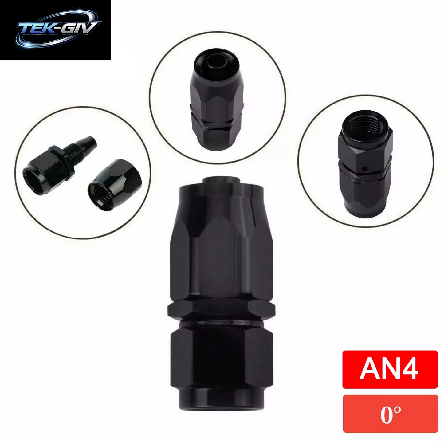 1 Stück Schwarz AN4 AN6 AN8 Gerade 45 60 90 120 150 180 Grad Öl Kraftstoff Schwenk Schlauch Ende Fitting Öl Schlauch Ende Adapter Kit