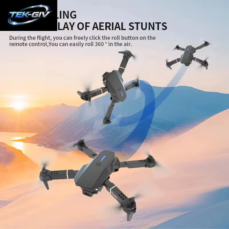 Neue Verbesserte E88 Drohne Mit Fernbedienung Mit Bildschirm, Dual-Kamera, Optische Flusslokalisierung, 2,4G RC Quadcopter, Ein-Knopf-Start Drohne