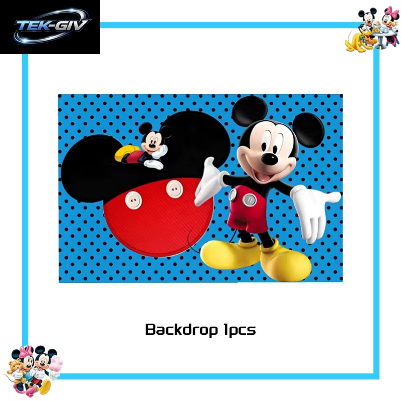Mickey Mouse Geburtstag Party Dekoration Geschirr Candy Box Banner Tischdecke Hintergrund Ballon Für Kinder Geburtstag Party Supplies