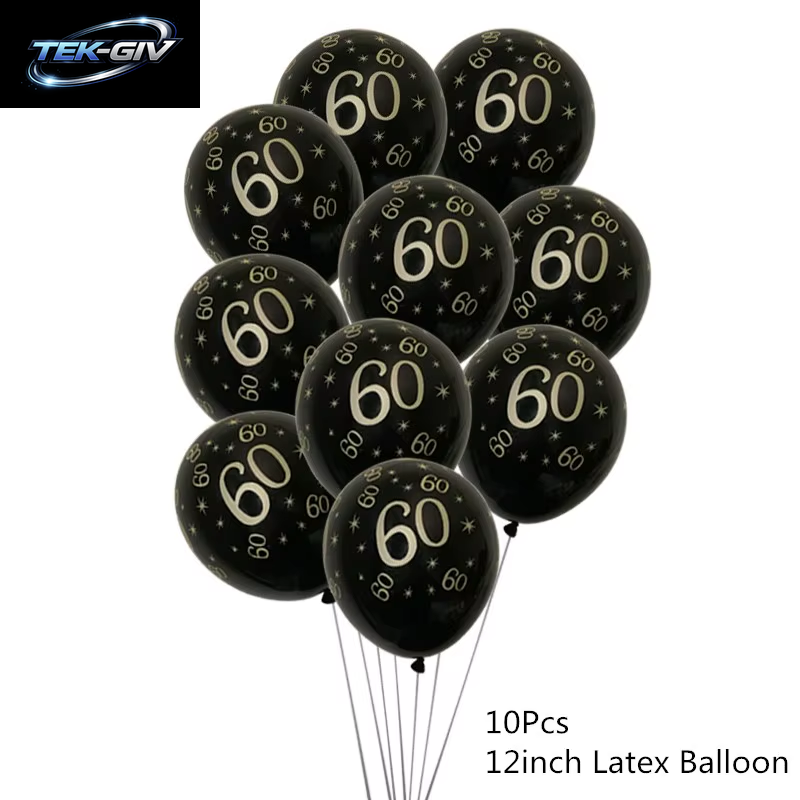 Schwarzgold 30 40 50 60 Jahre Geburtstag Latexballons Erwachsene Männer Frauen Alles Gute Zum Geburtstag Party Dekor Hochzeit 30. Jahrestag Zubehör