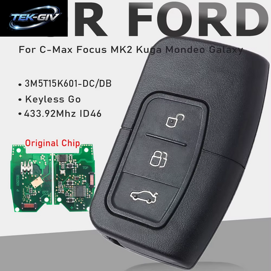 KEYECU 3M5T15K601-DC/DB Keyless Go Für Ford C-Max Focus MK2 Kuga Mondeo Galaxy 2007 2008 2009 2010 Smart Remote Key 433,92 Mhz