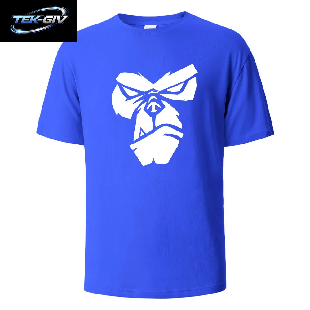 Gorilla Face Lustiges Print-T-Shirt, Sommer-T-Shirts Für Männer Und Frauen, 100 % Baumwolle, O-Ausschnitt, Übergröße, Lässig, Kurzärmelig, Streetwear, Basic-Top