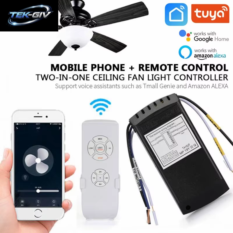 Tuya Wifi Smart Leben Decke Fan Licht Fernbedienung Kit APP Steuerung Smart Home Angepasst Wind Geschwindigkeit Arbeit Mit Alexa Zubehör
