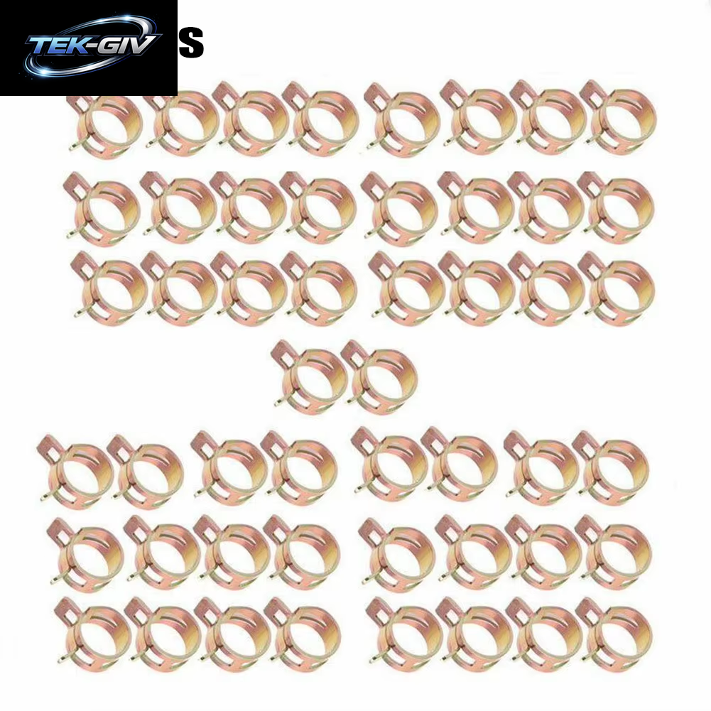 50 Stück Verschluss, 5 Mm, 6 Mm, 7 Mm, 8 Mm, 9 Mm, Federklemme, Kraftstoff-Wasserleitung, Schlauchrohr, Luftschlauchklemmen, Kraftstoff-Wasser-Schlauchklemmen, Verschluss