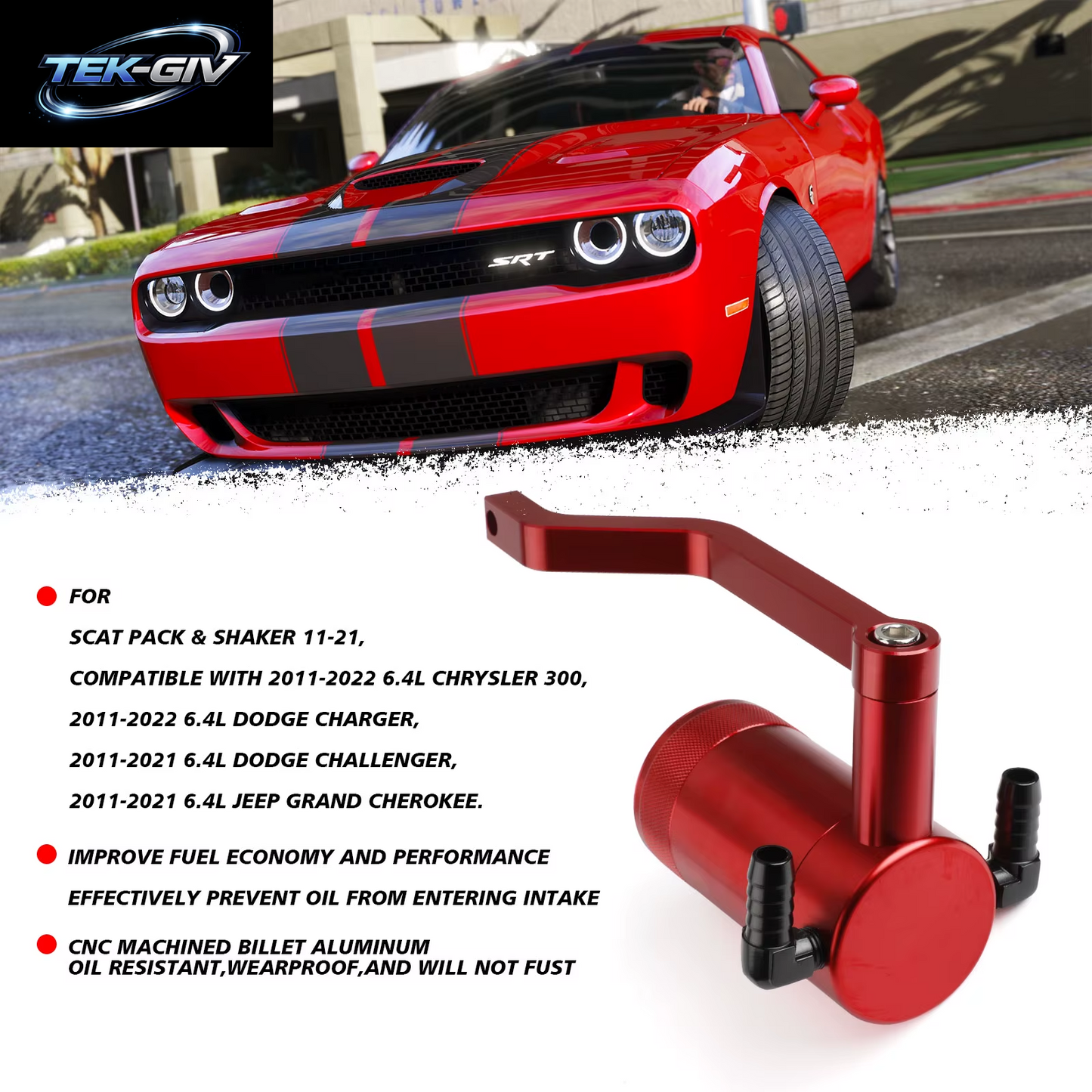 6,4 L Öldose Fangdose Z-Halterung Billet Fangdose Für Chrysler Dodge Charger Challenger Jeep Öl Abscheider Tank