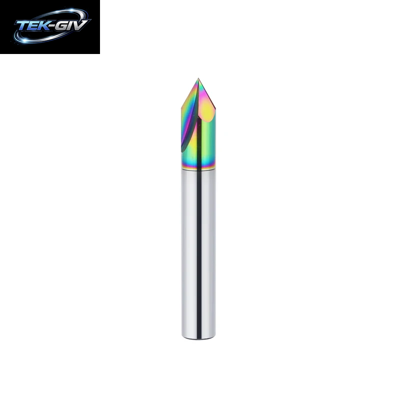 TOOLEYE Hartmetall-Fasenfräser 60 90 120 ° Wolframstahl-Cnc-Fräser, 2 Und 3 Nuten, Anfasmühle, Metallschneider, Schaftfräser