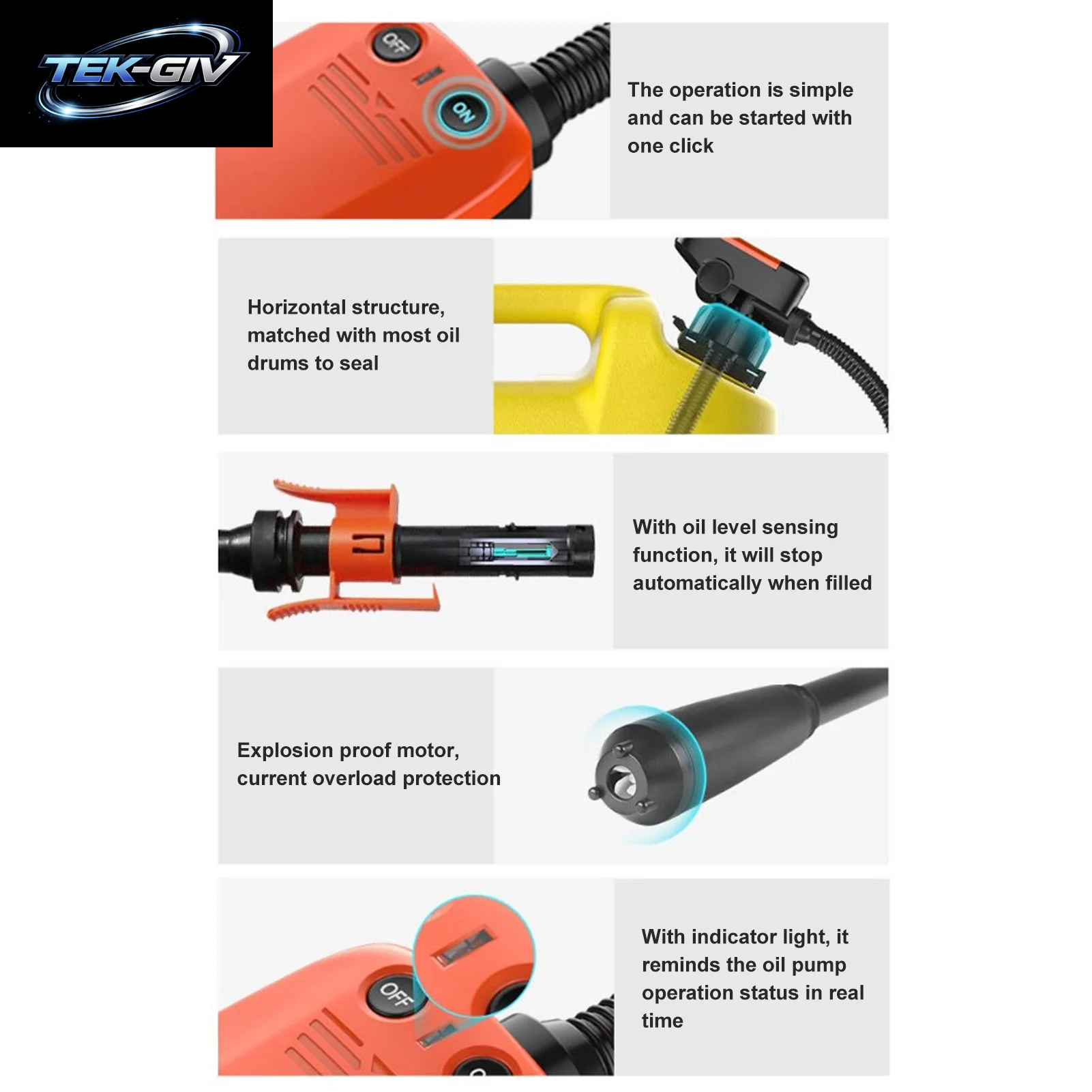 Autokraftstoff-Transfer Pumpe Mit Auto-Stop-Sensor Lecks Chutz 2,4 Gpm/9,0 Lpm Transfer Pumpe Öl Wasser Kraftstoff Transfer Zubehör