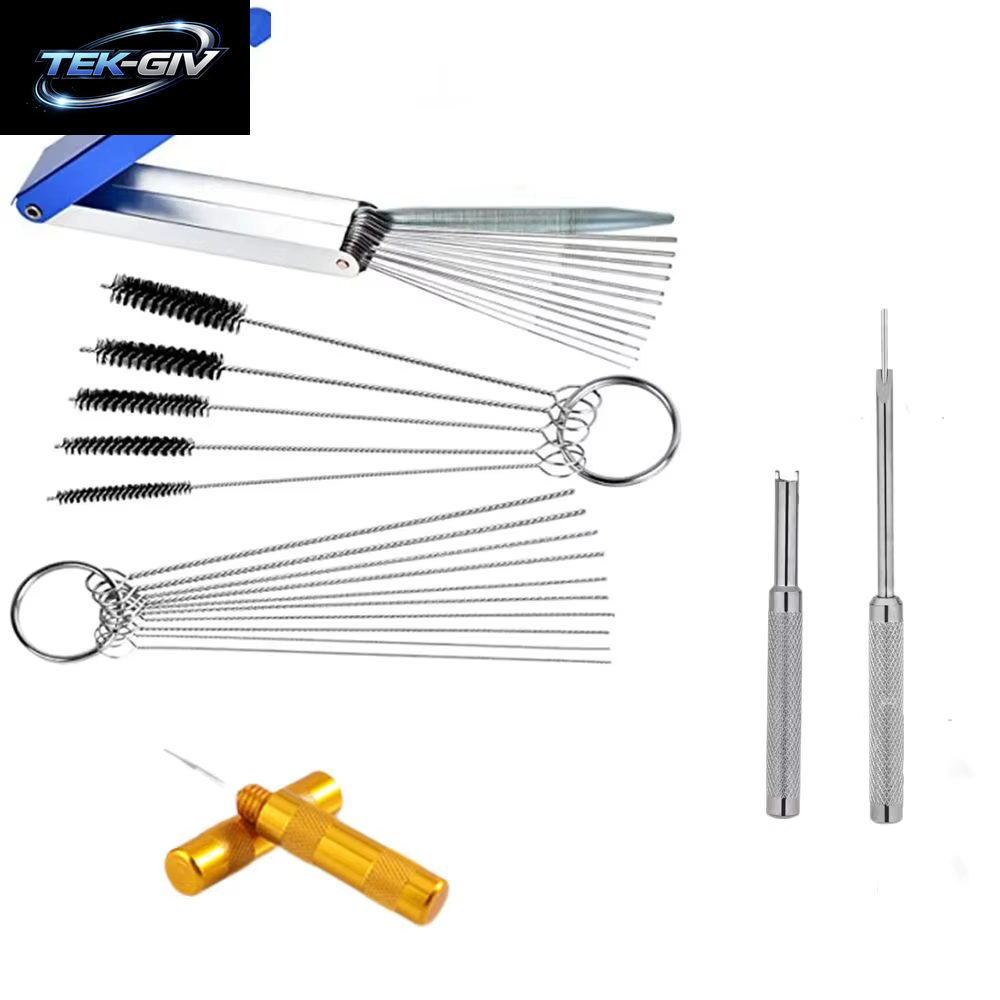 Airbrush Reiniger Set Vergaser Carbon Dirt Jet Entfernen Reinigungsnadeln Bürsten Reinigungswerkzeuge Für Automobil Motorrad Schläuche