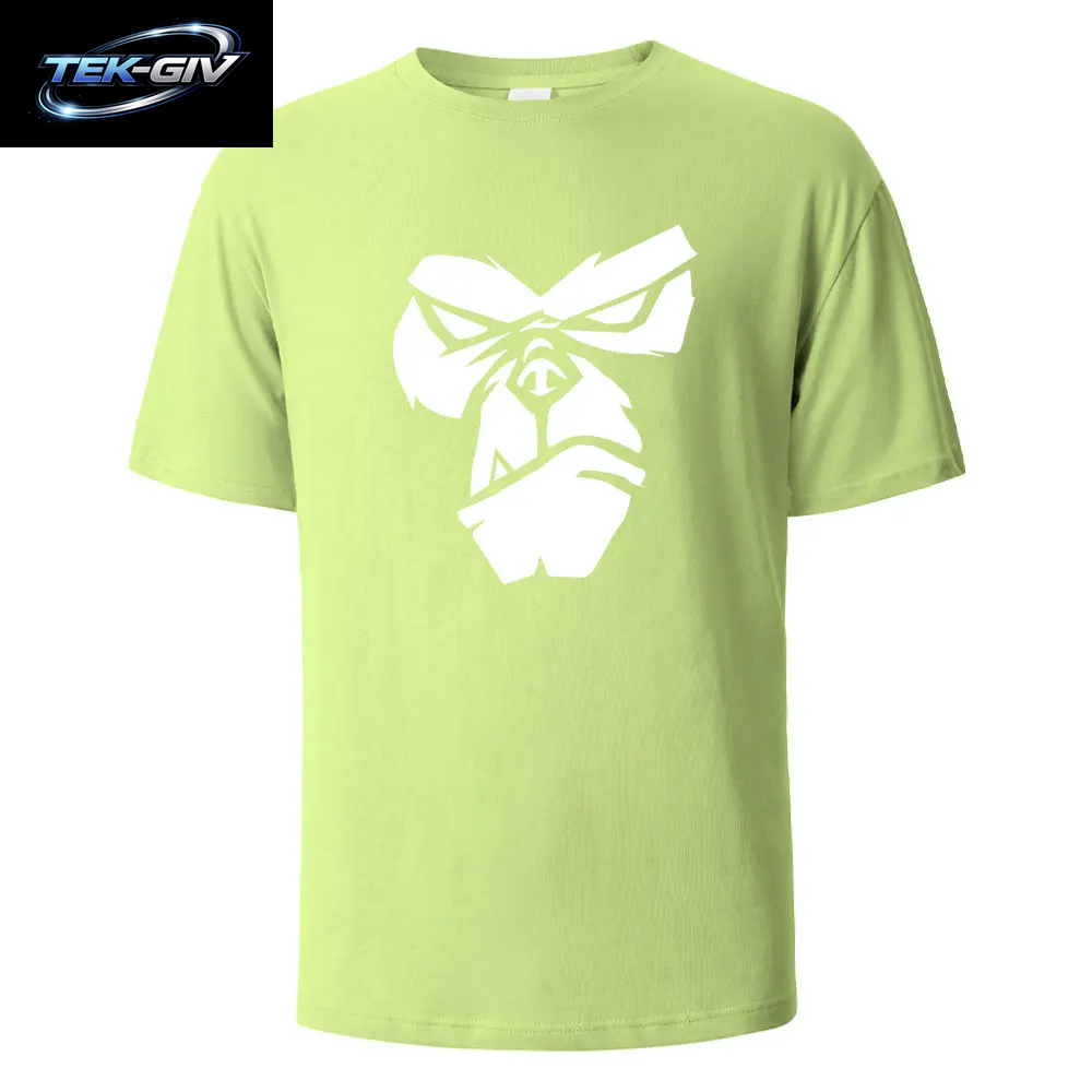 Gorilla Face Lustiges Print-T-Shirt, Sommer-T-Shirts Für Männer Und Frauen, 100 % Baumwolle, O-Ausschnitt, Übergröße, Lässig, Kurzärmelig, Streetwear, Basic-Top