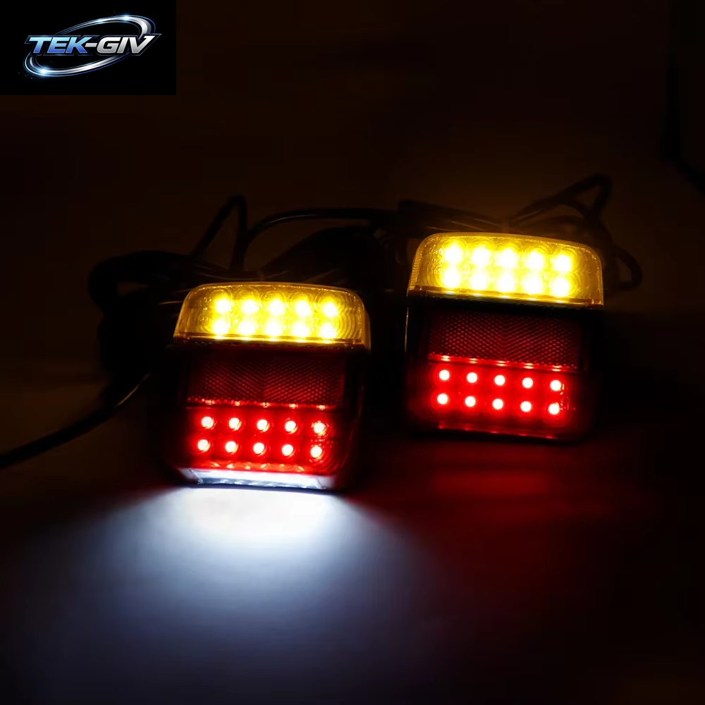 1Set 12V Hinten Abschleppen Anhänger Rücklicht LED 10M Kabel 7Pin Universal Brems Stop Wasserdichte Lizenz Nummer Platte Blinker Lampe
