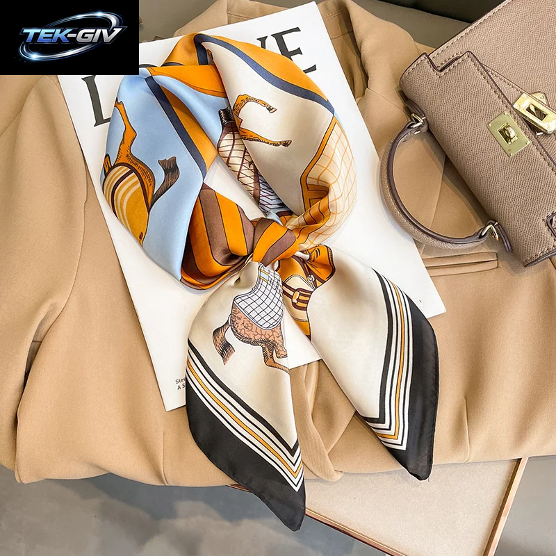 60 Farben Luxus-Schal Für Damen 70*70Cm Seidengefühl Quadratisches Haartuch Foulard Satin-Schal Großformatiges Kopftuch Hijab Taschentuch