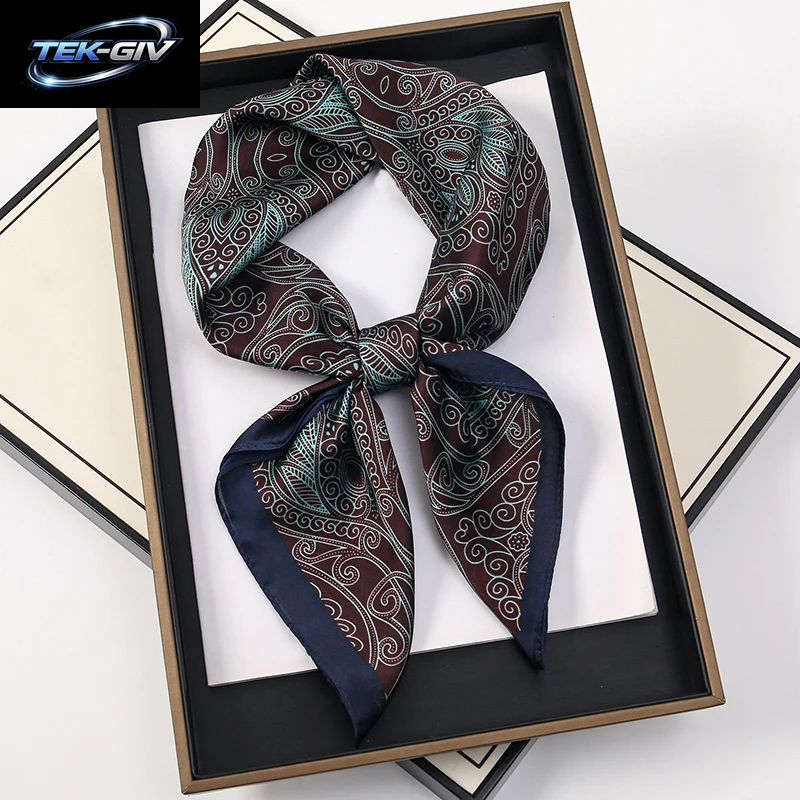 60 Farben Luxus-Schal Für Damen 70*70Cm Seidengefühl Quadratisches Haartuch Foulard Satin-Schal Großformatiges Kopftuch Hijab Taschentuch