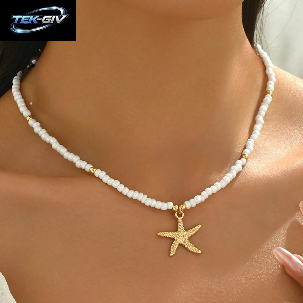 Modische Natürliche Muschel-Perlen-Halskette, Muschel-Anhänger, Vom Ozean Inspirierter Schmuck, Halsband, Geeignet Für Frauen, Urlaub, Party, Alltag