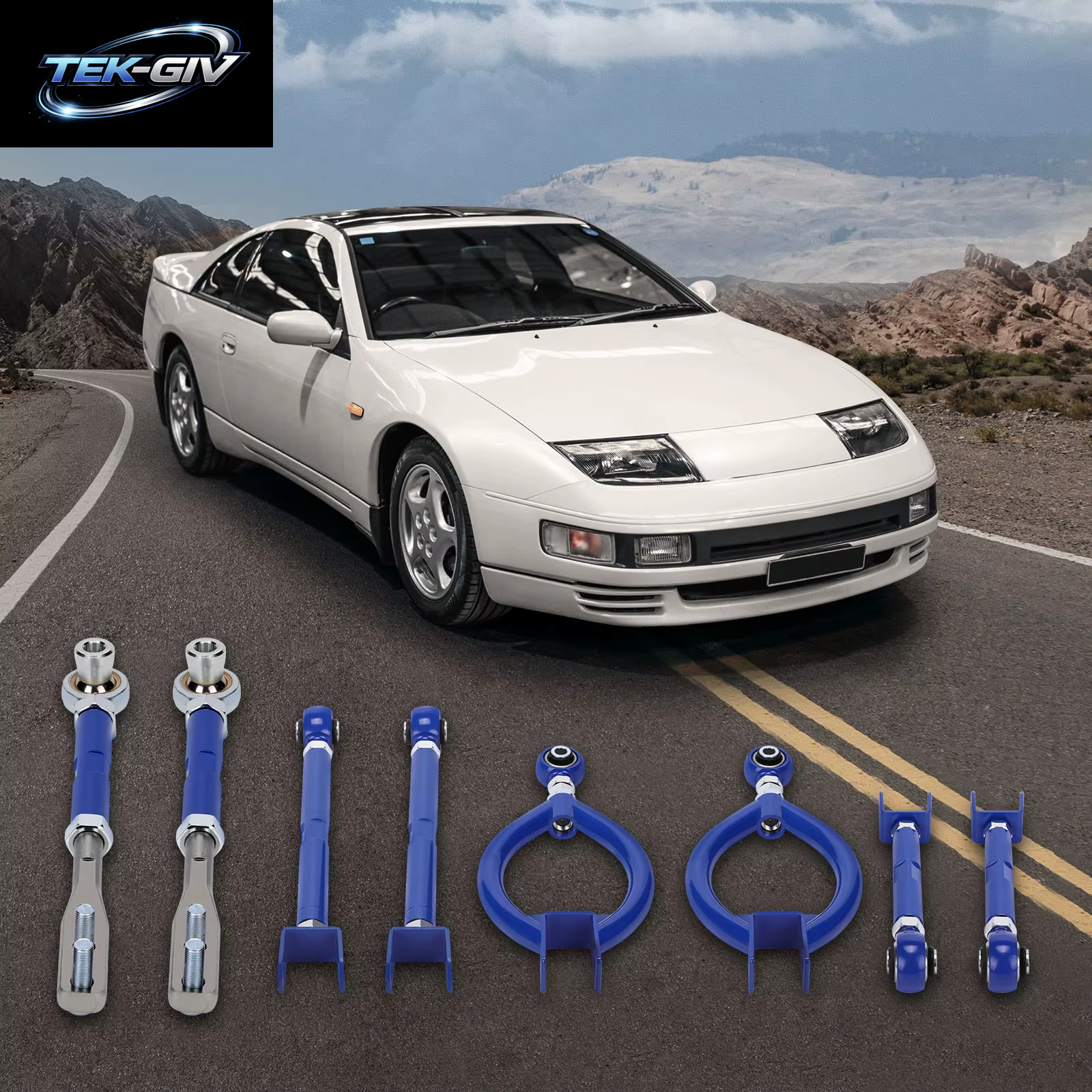 Hinten Sturz Kit + Traktion Control Arme Spannstangen Für Nissan 240SX S13 89-94 Einstellbare Vordere Spannstange + Zehen + Traktion