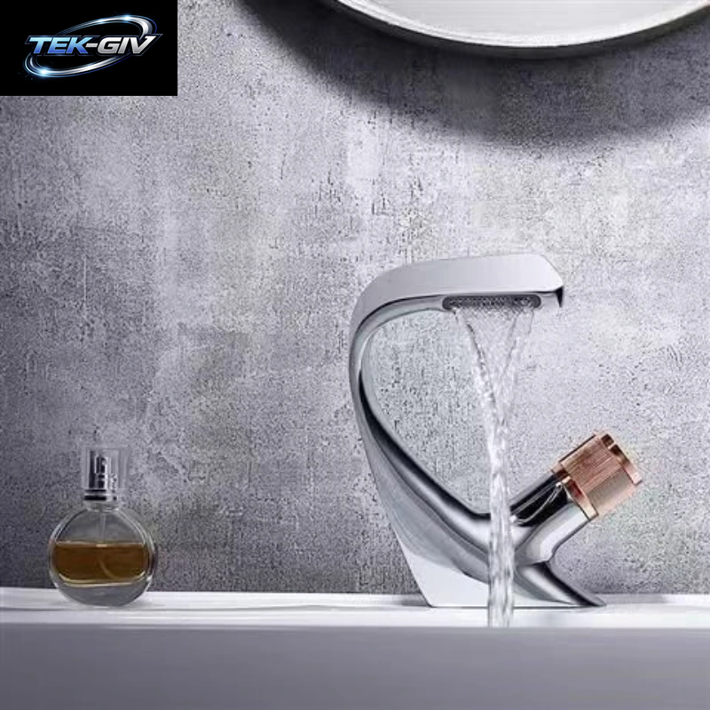 Wasserfall-Wasserhahn Aus Edelstahl Für Heiß- Und Kaltwasser, G1/2 (20 Mm) Gewinde, Waschbecken-Armatur, Hochwertiges Kunstobjekt