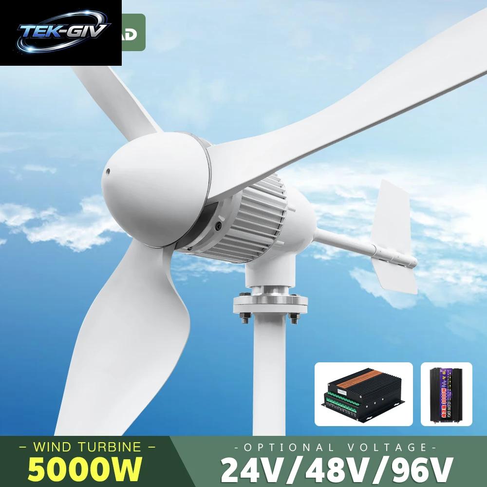 2KW 5KW Horizontalachsen-Windturbine 12V 24V 48V 96V Windgenerator Ce-Zertifiziert Freie Energie Niedrige Drehzahl Netzunabhängig Für Den Heimgebrauch