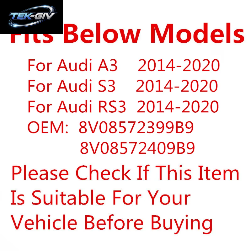 Auto Seite Spiegel Gehäuse Rahmen Für Audi A3 S3 RS3 Glänzend Glas Surround Rückansicht Rahmen Halter Trim Autos Teile Zubehör