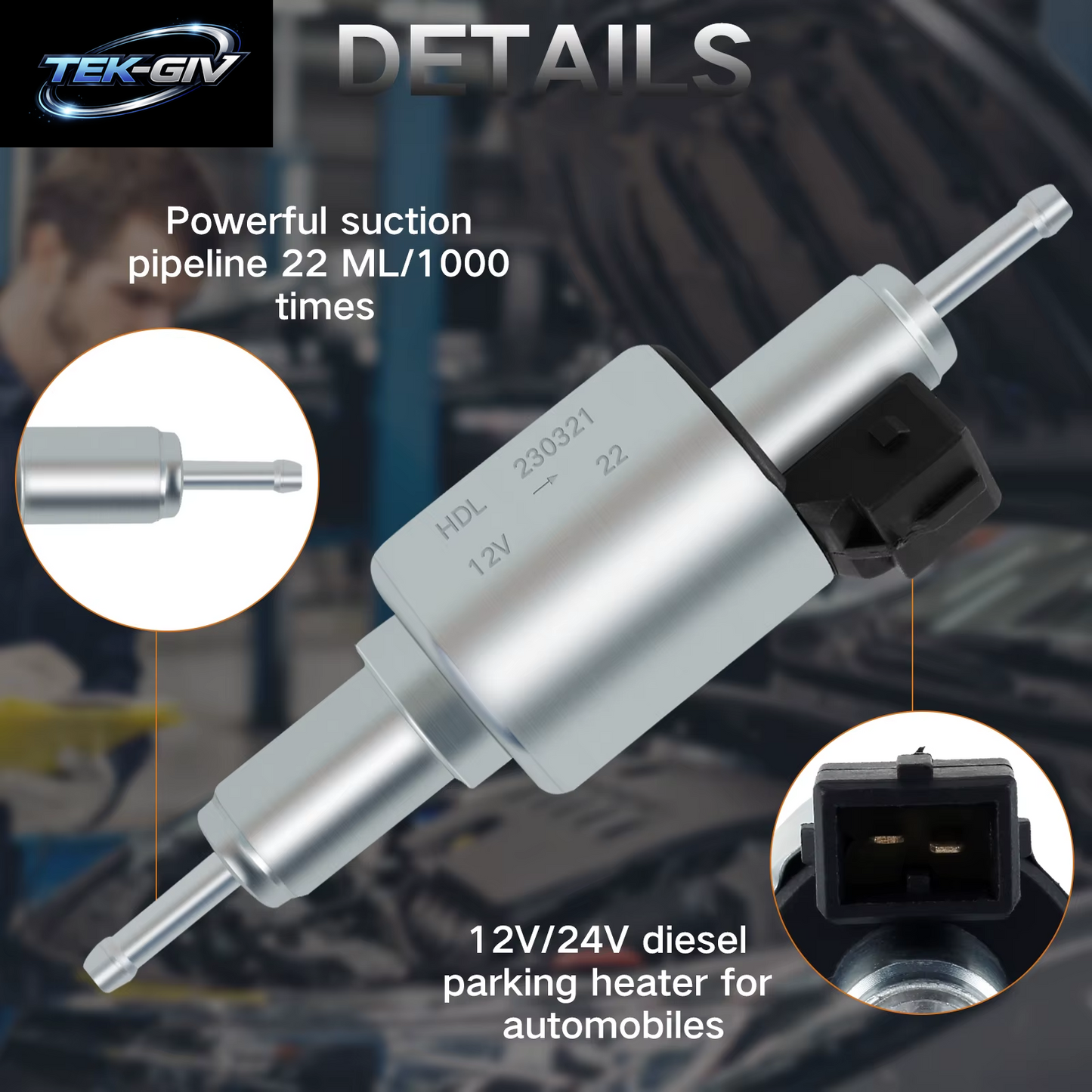Auto Diesel Heizung Öl Kraftstoff Pumpe 12V 22ML Puls Metering Gas Inline Luft Heizung Kraftstoff Pumpe Für Auto Diesel Heizung 2KW 5KW 8KW