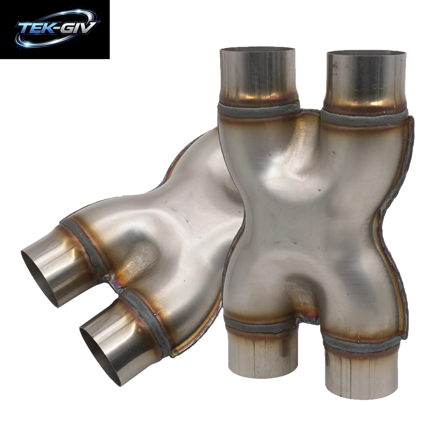 51 57 63 76 Mm Auspuff X Y Rohr Universal Edelstahl 2 2,25 2,5 3 Zoll Auspuff Schalldämpfer X Y Rohr 3/4-Wege-Adapter Anschlussrohr