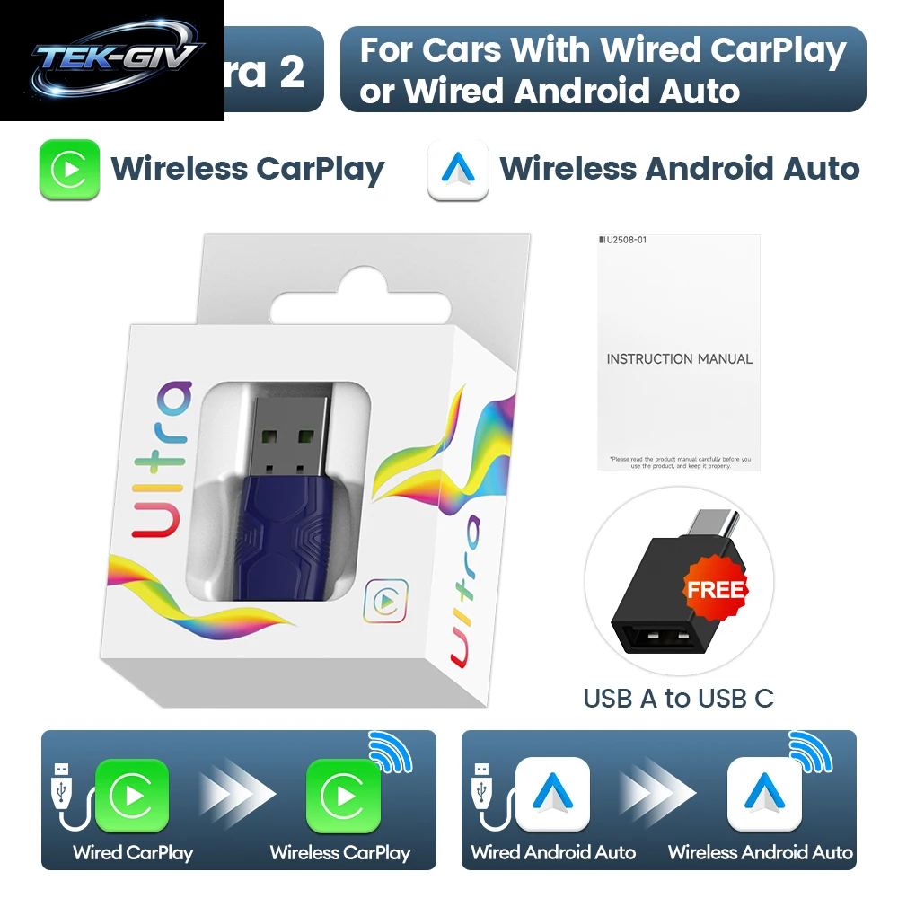 Carlinkit 5.0 Mini Ultra Wireless Adapter Wireless Carplay Android Auto Für OEM Auto Plug and Play Wifi Bluetooth Auto Connection