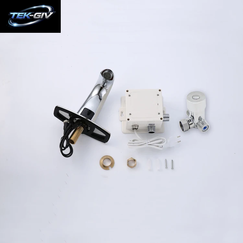 Hot & Cold Bad Automatische Touch Free Sensor Armaturen Wasser Saving Induktive Elektrische Wasser Mischbatterie Batterie Power HZY-12