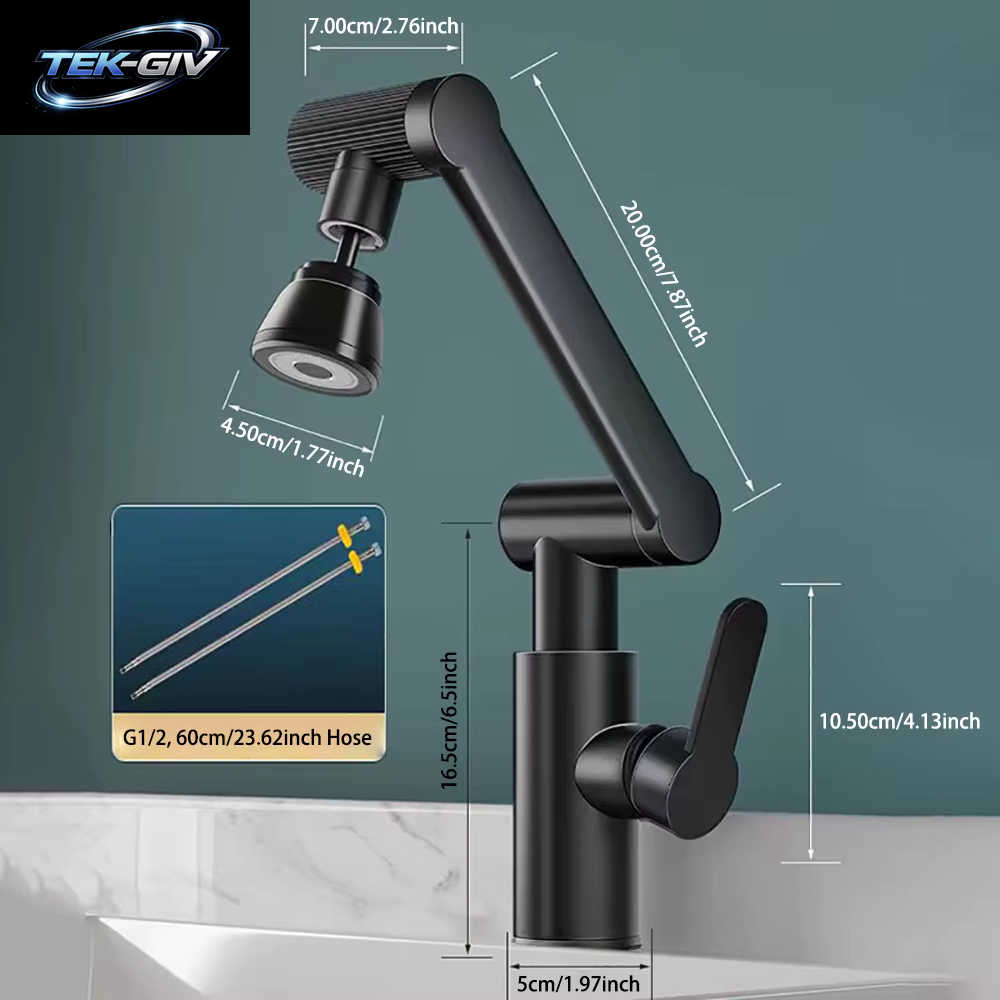 Mechanischer Arm Universal-Wasserhahn Badezimmer Küche Spritzwassergeschützter Wasserhahn Badezimmer-Arbeitsplatte Waschbecken Heiß- Und Kaltwasserhahn-Zubehör