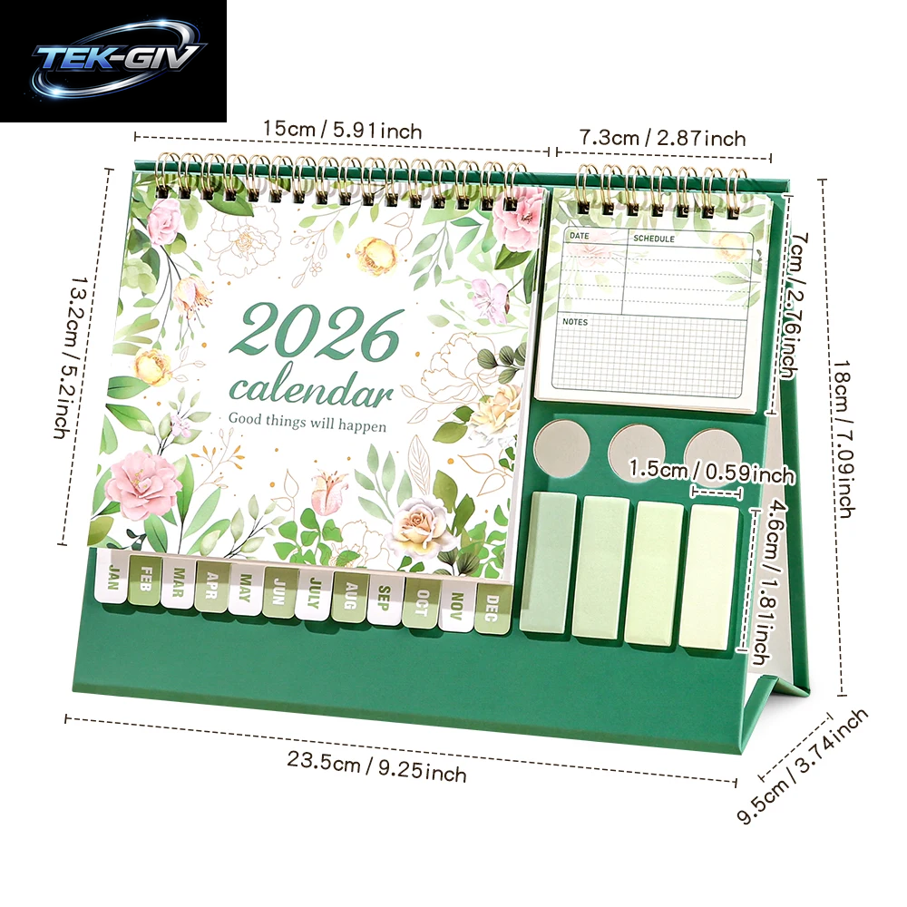 2026 Schreibtischkalender, Multifunktionaler Organizer Mit Aufklebern, Etiketten, Stifthalter, Monatsplan, Planer Für Zuhause, Büro, Schule
