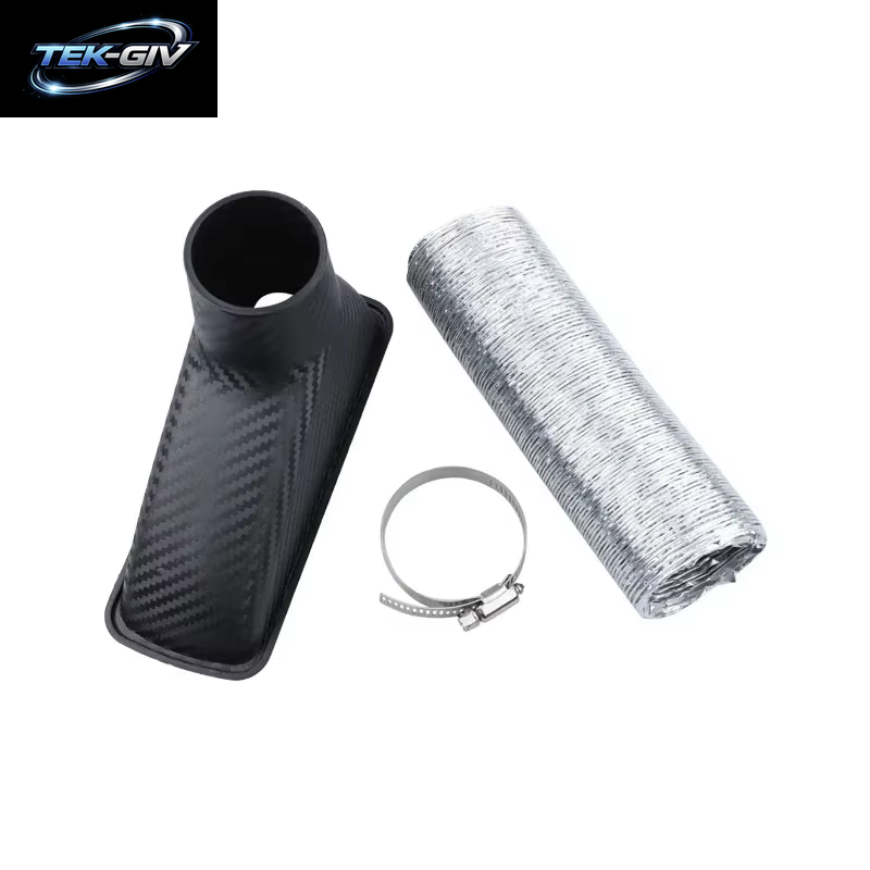 Universal Auto Front Stoßstange Eintritt Air Turbo Lufteinlass Rohr Kit ABS Turbine Einlass Kit Rohr Luft Trichter Carbon Look