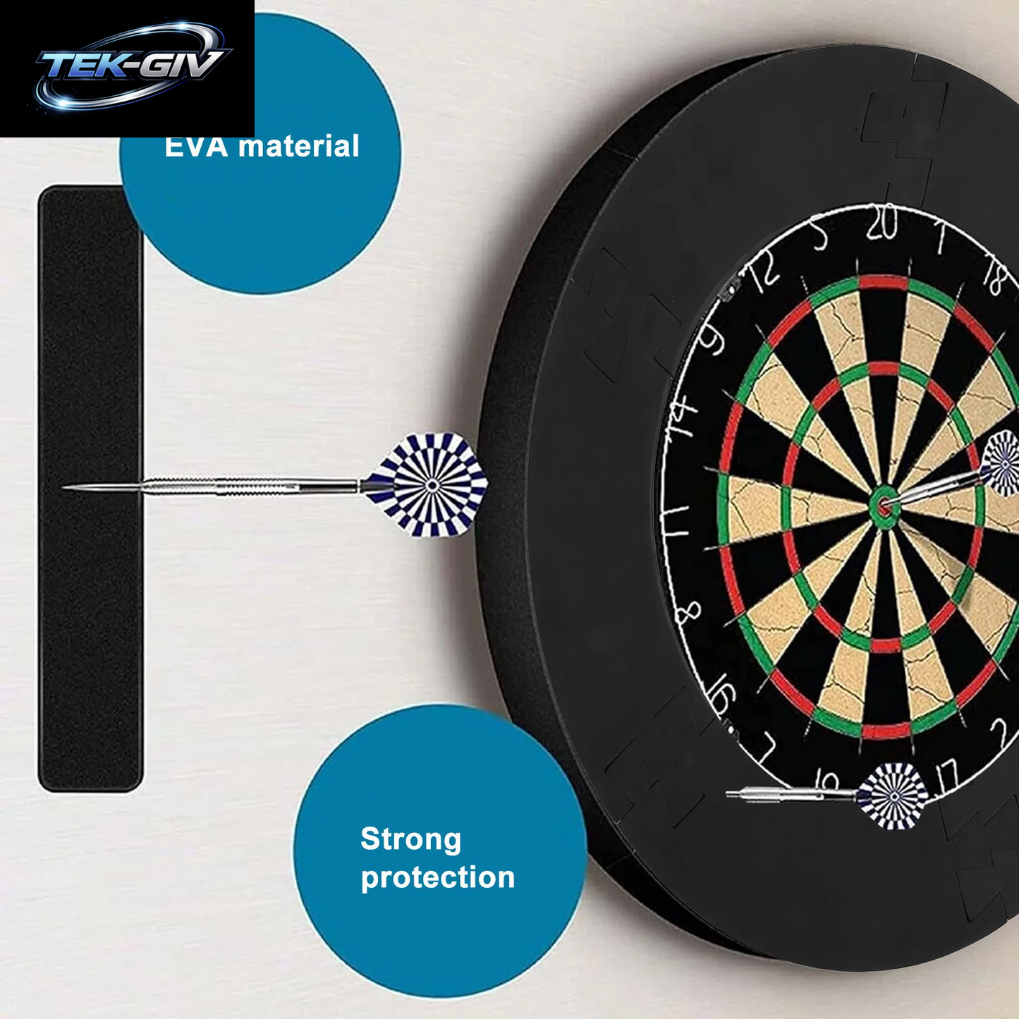EVA Dartboard Surround Ring, Leichter, Abnehmbarer Dartboard-Schutzring Für Die Wandmontage