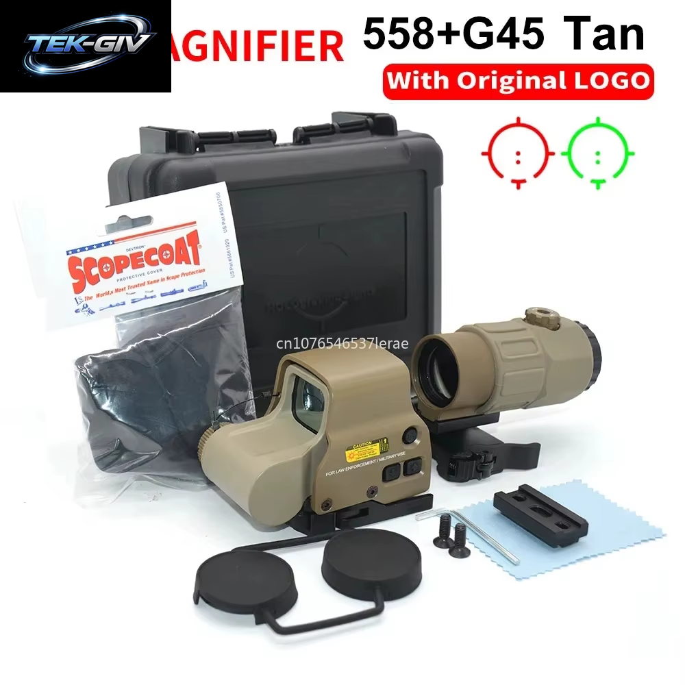 EOTECH 558 Holografisches Kollimator-Rotpunktvisier G43/G33 3X G45 5X Vergrößerungsglas Airsoft Jagdausrüstung Mit 20Mm Schienenmontage & Qd-Hebel