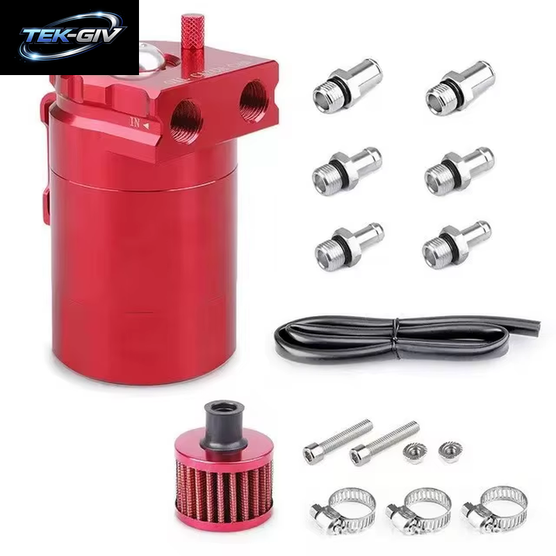 Universal Auto Schallwand Öl Catch Kann Tank Kit Mit Entlüftung 300 Ml Aluminium Polnischen Motor Luft Öl Separator Tank Reservoir Kit
