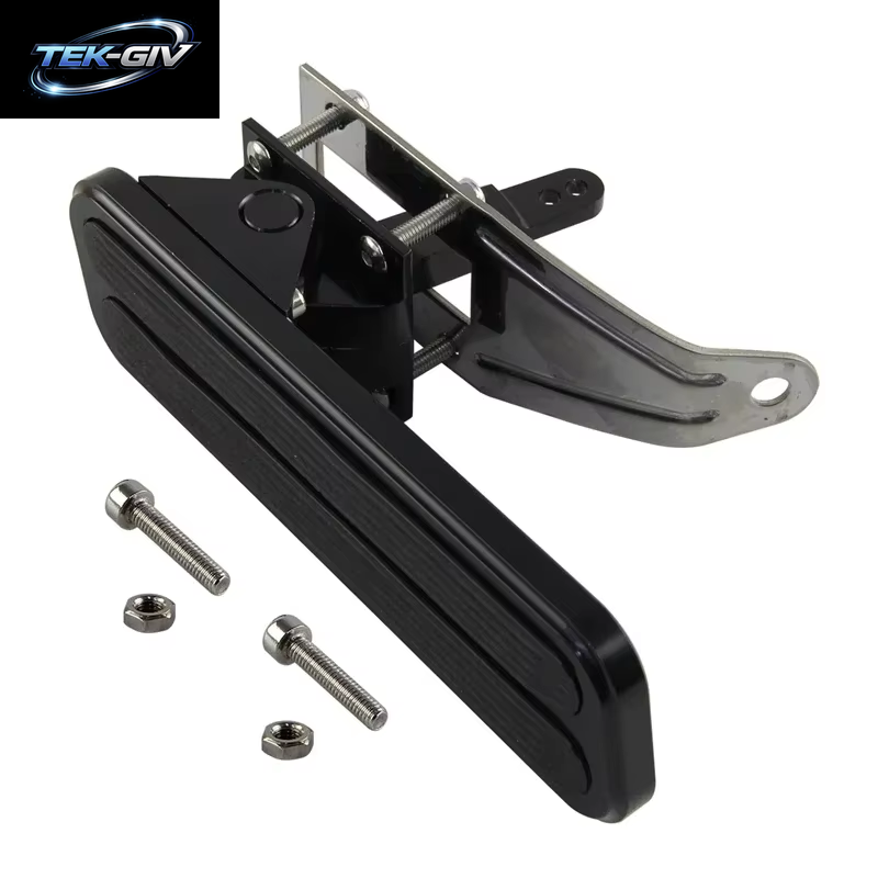Gaspedal Billet Gas Bodenmontage Hot Rod Rat Für Chevy Ford Mopar SBC CNC Poliertes Aluminium Rutschfest Universal Silber/Schwarz
