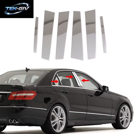 6 Stücke Für Mercedes-Benz E-Klasse W212 4-Türige Limousine Limousine E200 E220 E250 2010-2016 Autotürverkleidung Säulenpfosten Abdeckung Kits Aufkleber