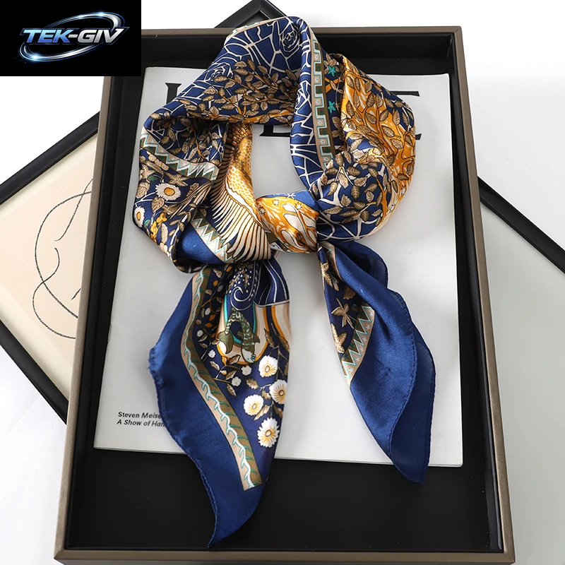 60 Farben Luxus-Schal Für Damen 70*70Cm Seidengefühl Quadratisches Haartuch Foulard Satin-Schal Großformatiges Kopftuch Hijab Taschentuch