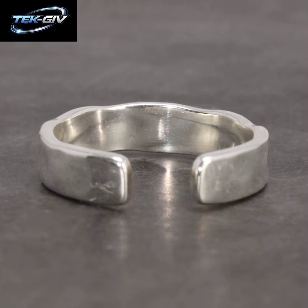 Herren- Und Damenringe Aus Sterlingsilber S925, Helles Handhammermuster, Minimalistischer, Verstellbarer Schmuck