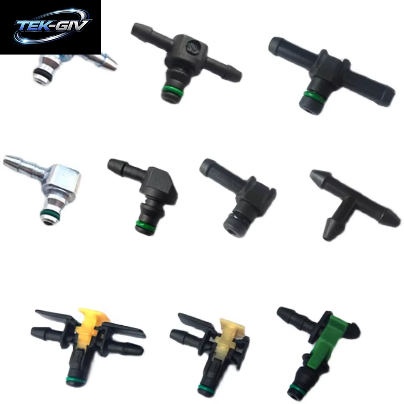 5PCS Diesel Injektor Rohr Rohr Öl Rückkehr Joint Zwei Möglichkeiten Drei Einzelnen Rückschlagventil Teile Piezo Sicherungsring Für Bo-Sch Den-So Katze