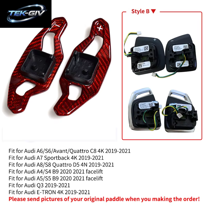 Carbon Fiber Shift Paddle Für Audi A3 8V S3 RS3 A4 S4 A5 S5 RS4 B8 B9 A6 A7 TT TT R8 Q3 Q5 Auto Lenkrad Shifter Verlängerung