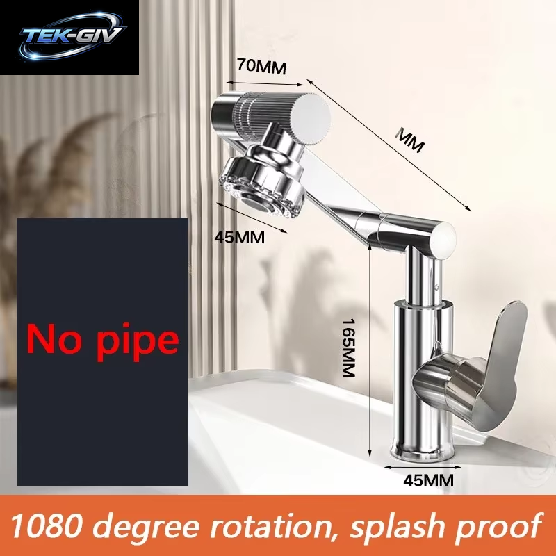 Küchenarmatur Küchenspüle Wasserhahn Edelstahl 1080° ° Rotierendes Wand-Wasserhahn-Waschbecken Für Kalt- Und Warmwasser Für Badezimmer Und Küche