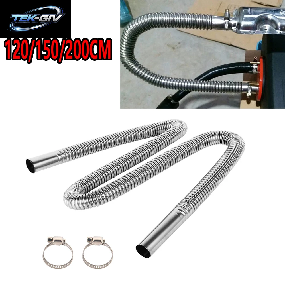 120/150/200CM Air Diesel Standheizung Edelstahl Auspuffrohr Rohr Stahl Flexibel Für Gas Vent Schlauch Auto Lkw VAN