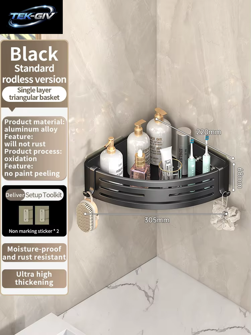 Keine Notwendigkeit, Wand Zu Bohren Für Die Installation, Badezimmerregal Aus Aluminium, Shampoo-Regal, Aufbewahrungshalter, Küchen-Organizer, Wandregal
