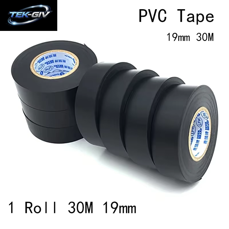 1 Rolle Pvc-Isolierbänder Für Elektrische Isolierungen, 19 Mm, Flammhemmend, Wasserdicht, Selbstklebendes Klebeband, Draht-Organizer, Gadget, Kleber, Vinylband