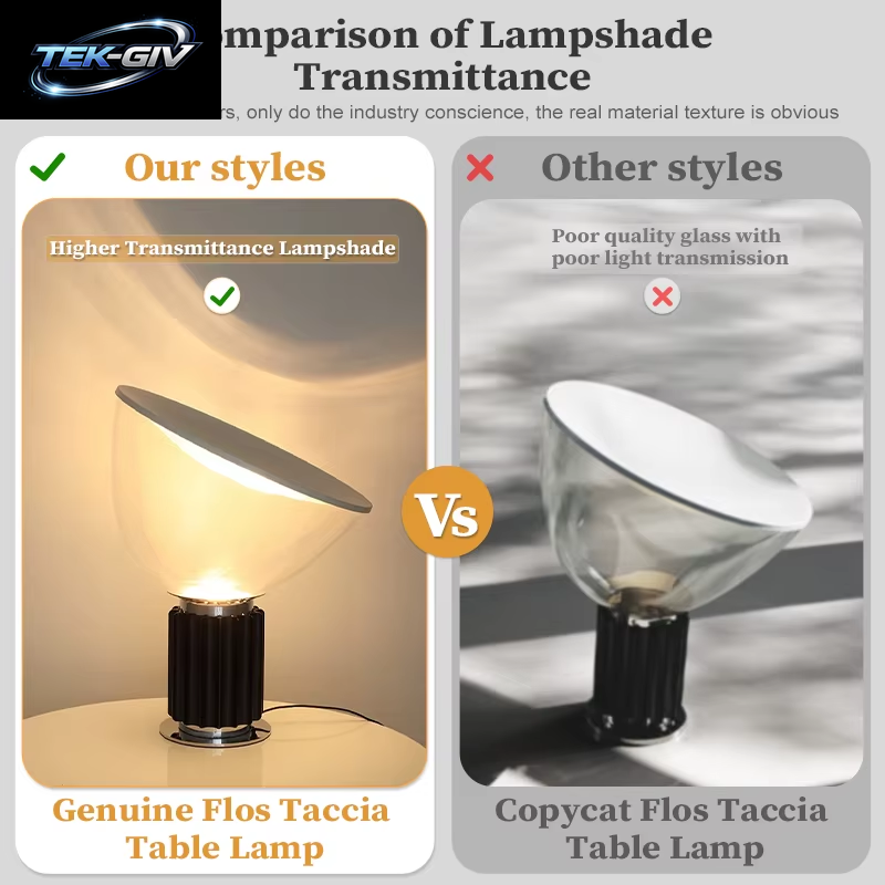 Italienische Glas-Led-Tischleuchte, Taccia Led-Tischlampe, Kreative Nachttischlampen Aus Glas, Nordische Schlafzimmer-Tischlampe