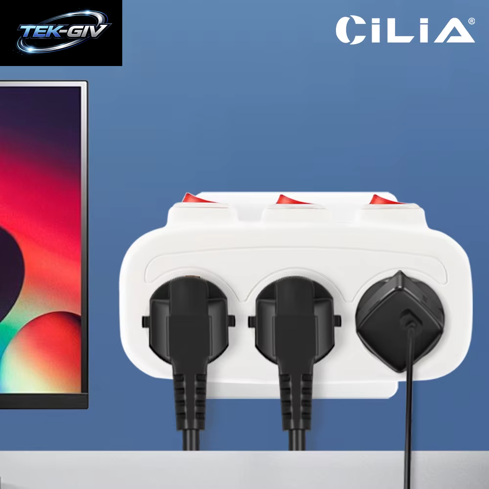 CILIA 1/2 Stück Eu-Stecker, 3-In-1, Steckdose Mit 3 Schaltersteuerung, Multi-Steckdosenleiste, 3 Steckdosen, Für Zuhause